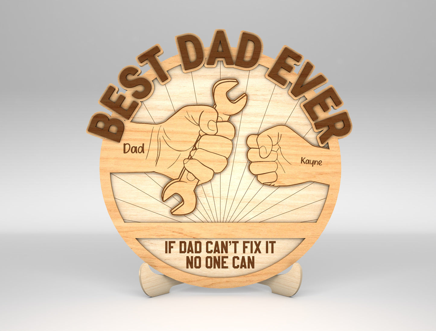 If Dad Can't Fix It Sign SVG Laser Cut File for Glowforge and LightBurn