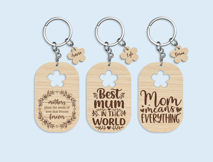 Mother's Day Mom Keychain SVG Bundle 18 Designs for LightBurn and xTool