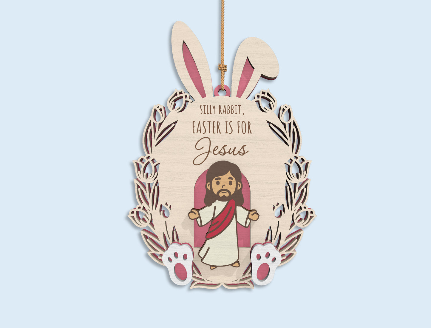 Jesus Easter Ornament SVG Bundle He Is Risen for Glowforge and xTool