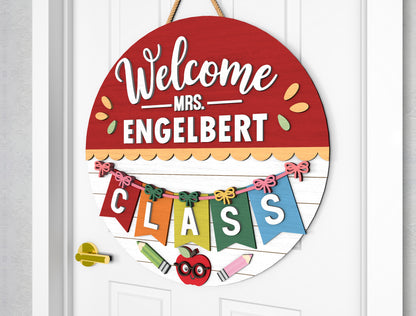 Personalized Teacher Door Hanger SVG for Glowforge and xTool