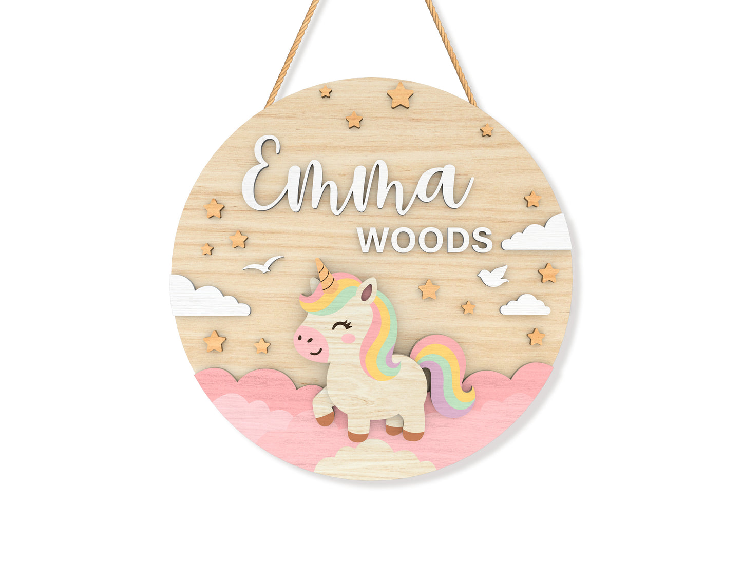Personalized Baby Name Door Sign SVG for xTool and Glowforge