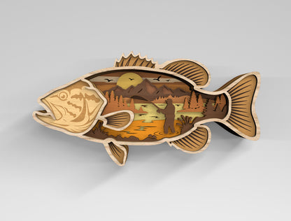 Fish SVG Bundle for Glowforge xTool LightBurn Multilayer Laser Cut File