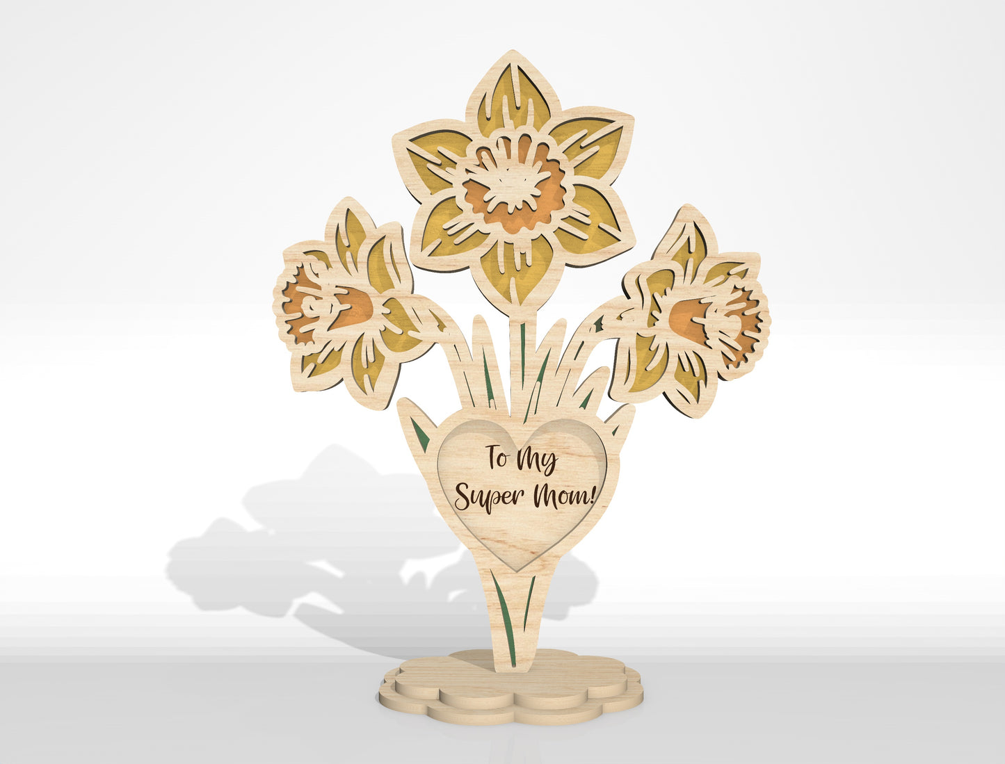 Floral Heart Stand SVG Bundle Layered Flower for xTool