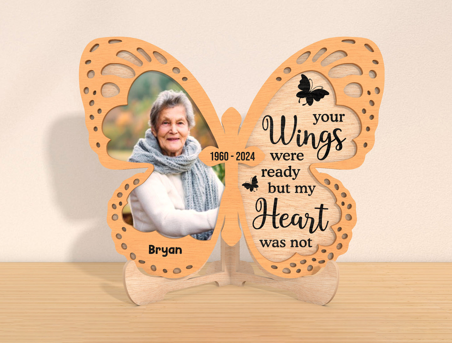 Butterfly Memorial Photo Sign SVG Laser Cut File for Glowforge
