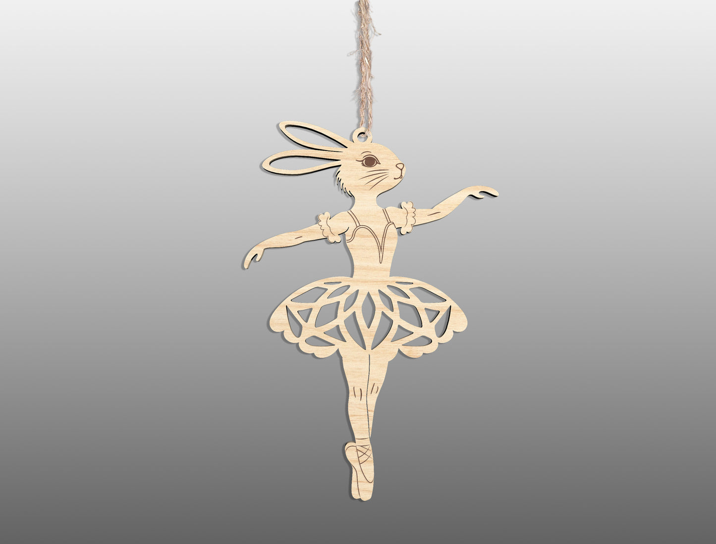 Easter Bunny Ballerina Ornament SVG 23 Easter Tree Designs for LightBurn