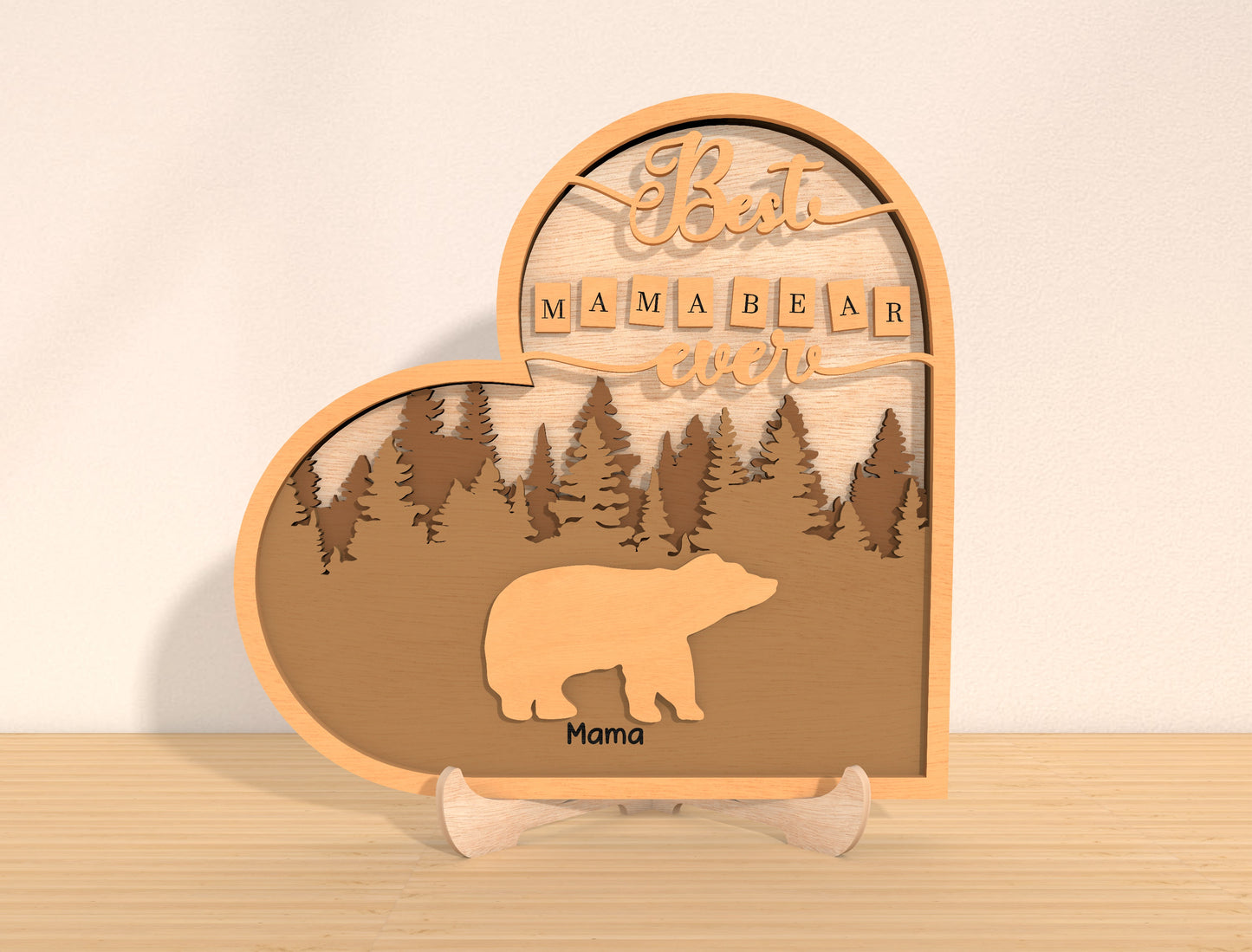 Mama Bear Family Sign SVG Bundle 7 Designs for LightBurn and xTool