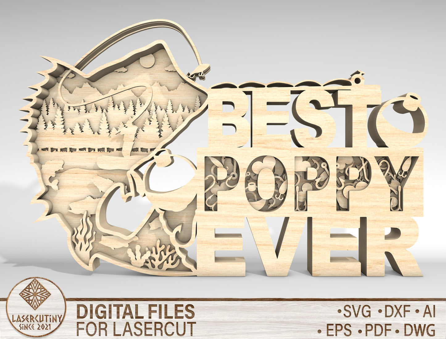 Best Poppy Ever Fishing Sign SVG Laser Cut File for xTool and Glowforge