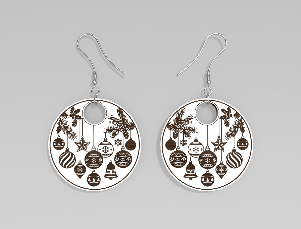 Christmas Winter Scene Wood Earring SVG Bundle 2