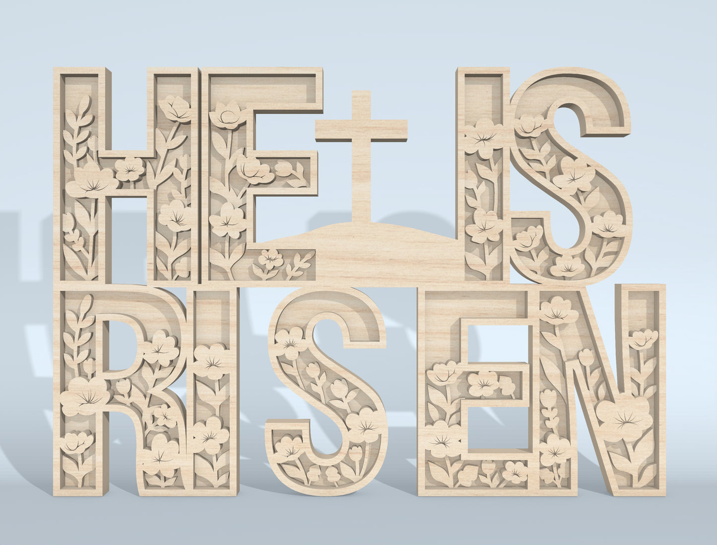 He Is Risen Multilayer SVG Christian Word Art for LightBurn and xTool