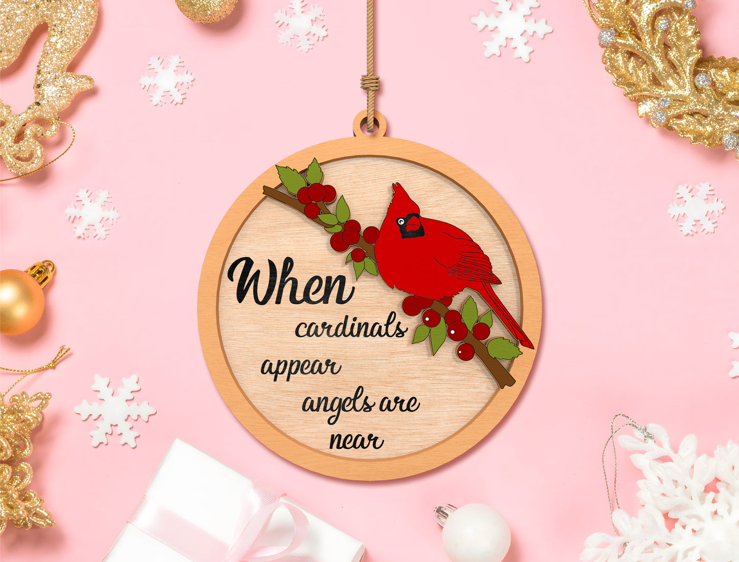 Cardinal Memorial Ornament SVG Laser Cut File for Glowforge