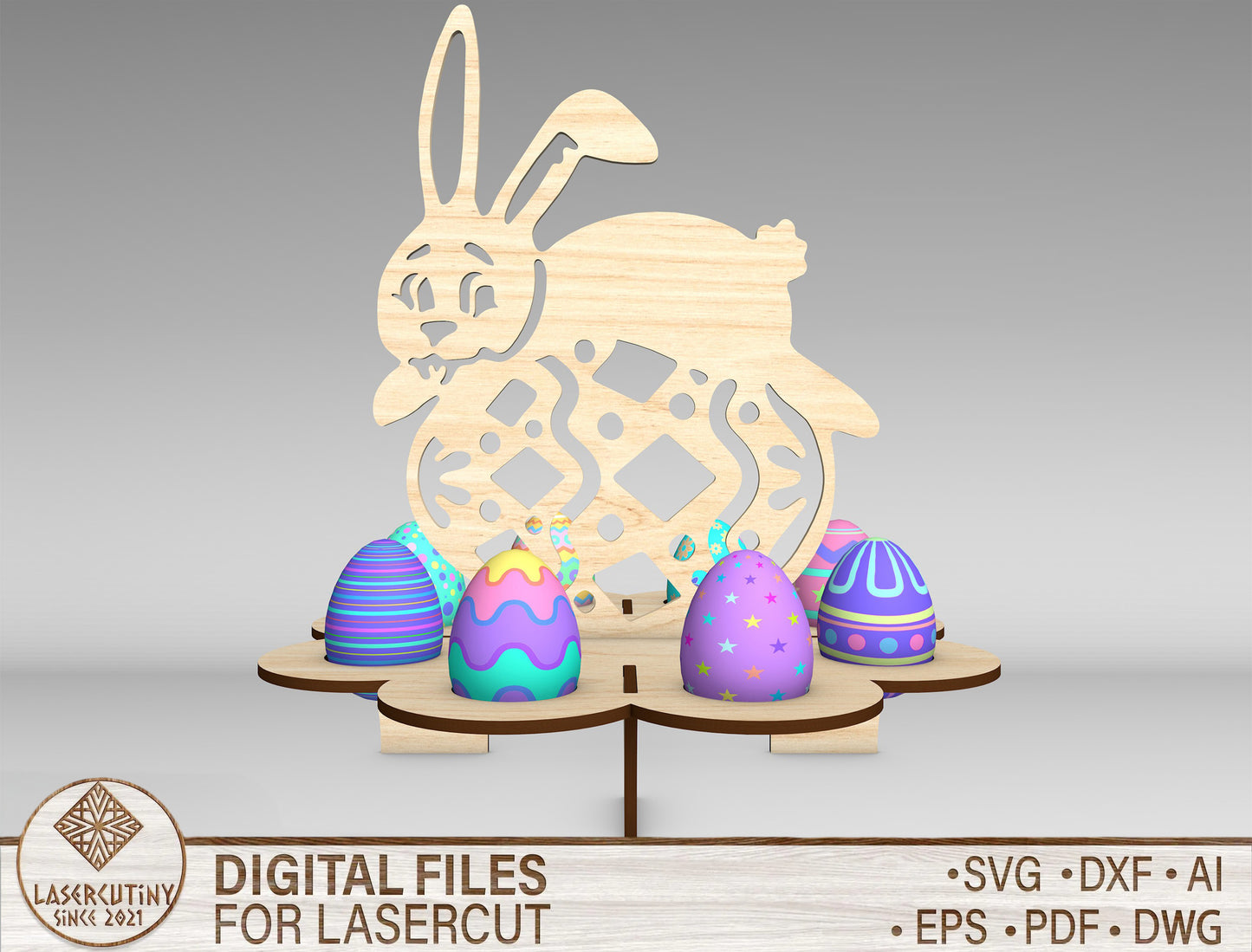 Cute Easter Bunny Egg Holder SVG Bundle 5 Designs for Glowforge and xTool