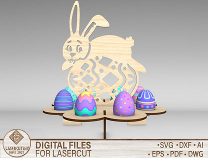 Cute Easter Bunny Egg Holder SVG Bundle 5 Designs for Glowforge and xTool