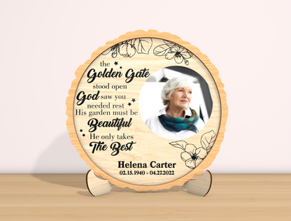 Memorial Round Photo Sign SVG Laser Cut File for Glowforge