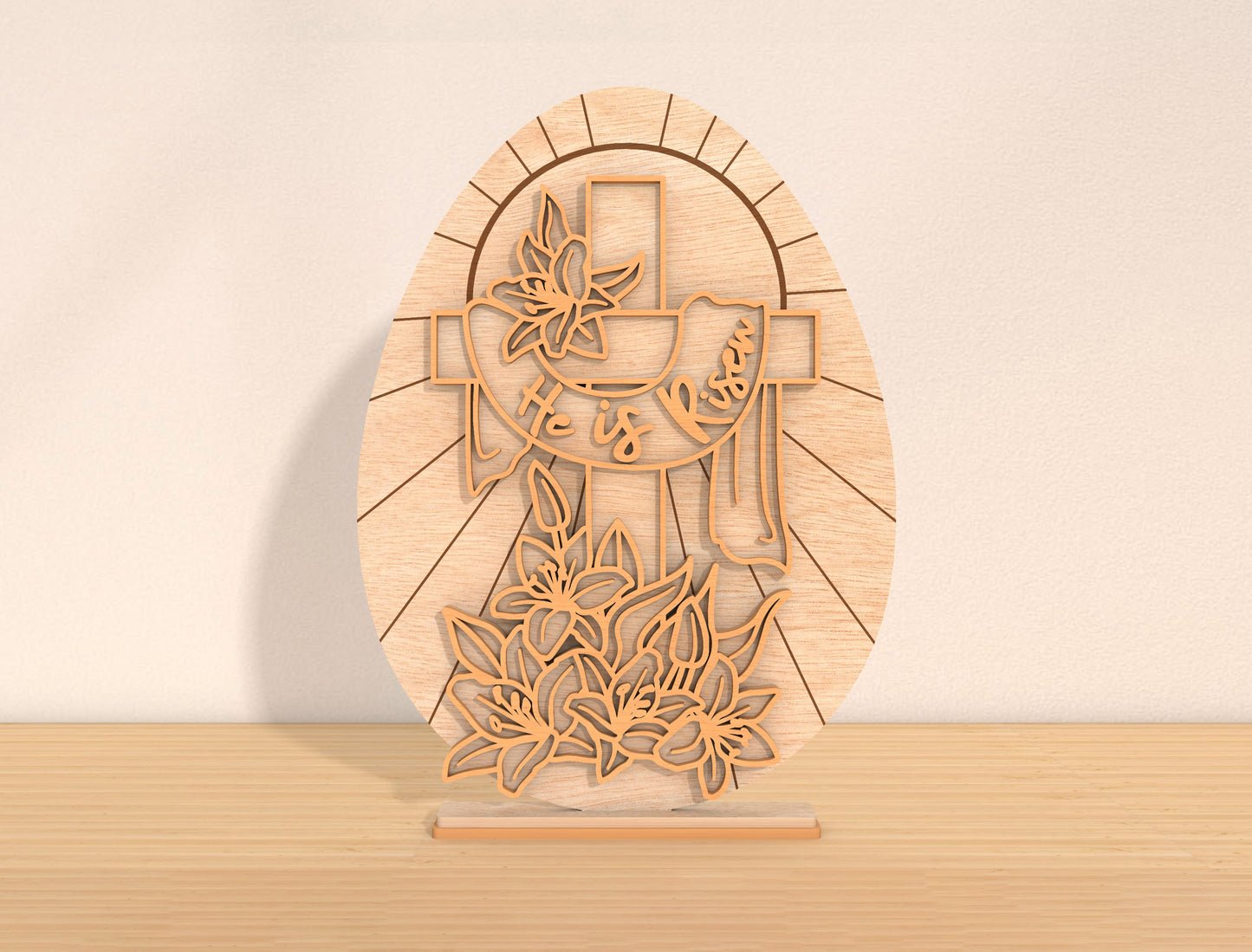 Multilayer Cross Lily SVG Bundle Christian Floral Faith for LightBurn