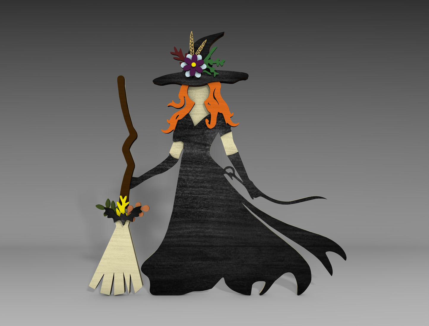 Halloween Witch Shelf Sitter SVG Bundle Standing Decor for Glowforge LightBurn xTool 4 Designs