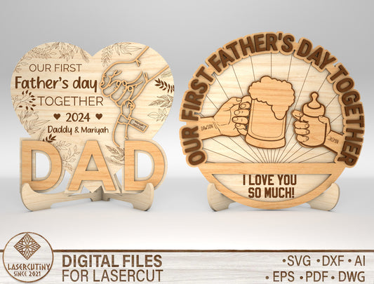 Father's Day Dad Love Sign SVG Laser Cut File for xTool and Glowforge