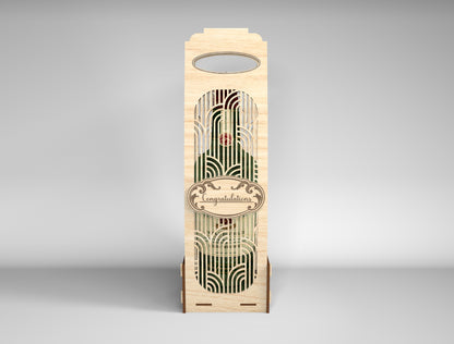 Wooden Wine Bottle Gift Box Bundle SVG Laser Cut File for xTool and Glowforge