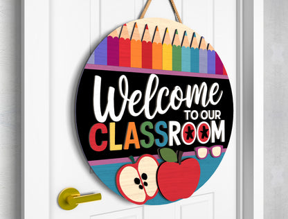 Classroom Door Hanger SVG Laser Cut File for Glowforge and xTool