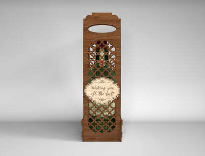 Wooden Wine Bottle Gift Box Bundle SVG Laser Cut File for xTool and Glowforge