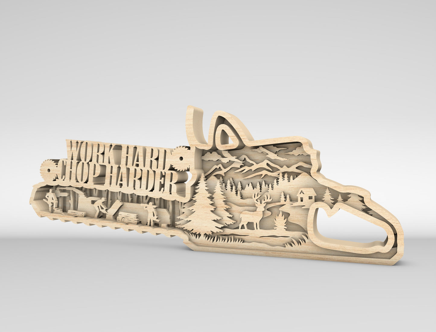 Chainsaw Woodworking Sign SVG Laser Cut File for LightBurn and xTool