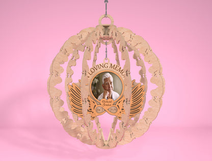 Memorial Wind Spinner SVG Photo Frame for Glowforge and xTool