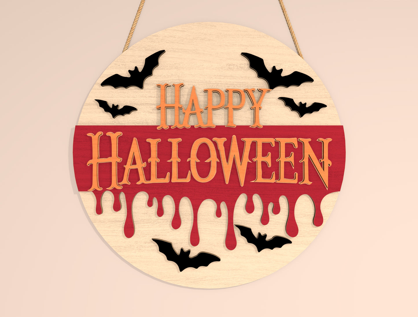 Happy Halloween Door Hanger SVG Set for Glowforge xTool LightBurn