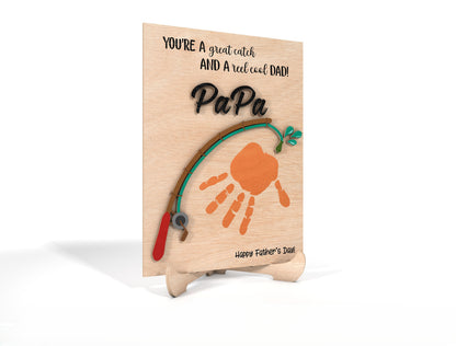 Father’s Day Handprint Sign SVG for Glowforge Laser Cut Files