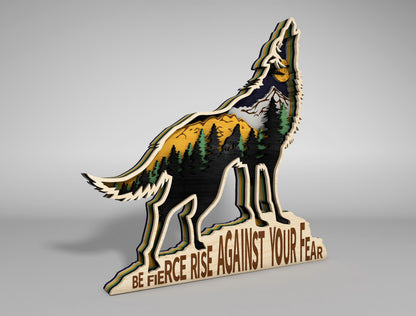 Multilayer Wolf Mandala SVG Laser Cut File for LightBurn and Glowforge