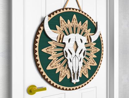 Western Boho Door Sign SVG Laser Cut File for LightBurn and Glowforge