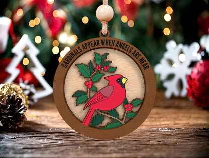 Cardinal Memorial Ornament SVG Bundle for Glowforge and LightBurn