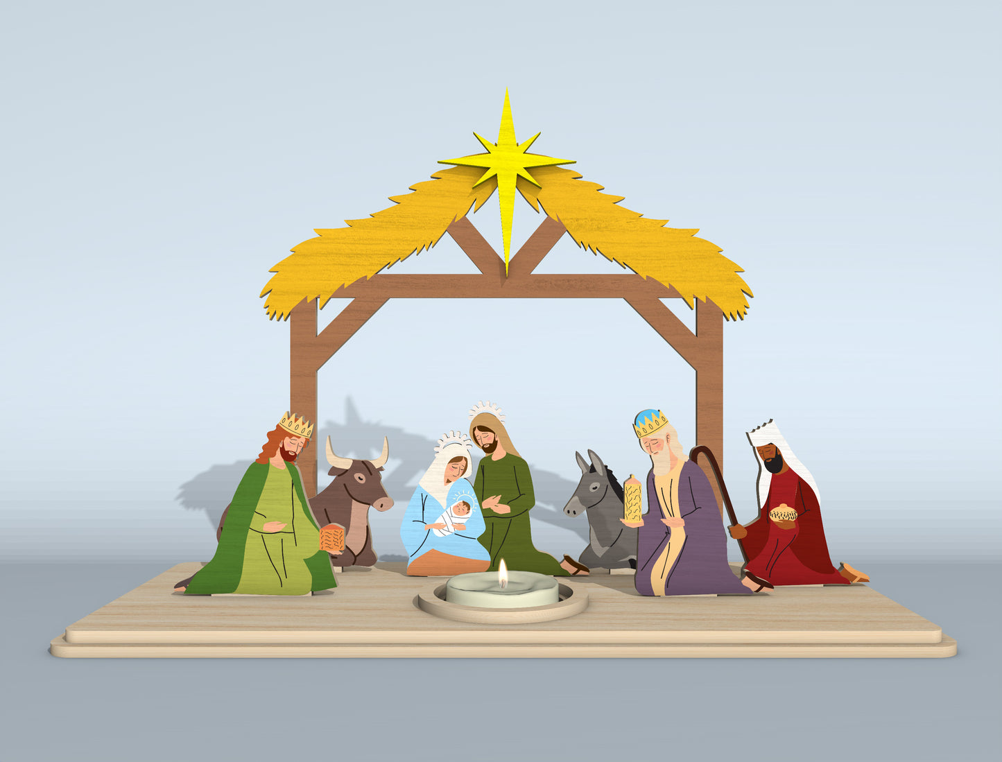 Nativity Scene Tabletop SVG Bundle Laser Cut File for Glowforge xTool LightBurn