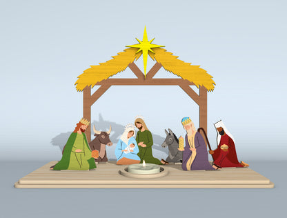 Nativity Scene Tabletop SVG Bundle Laser Cut File for Glowforge xTool LightBurn