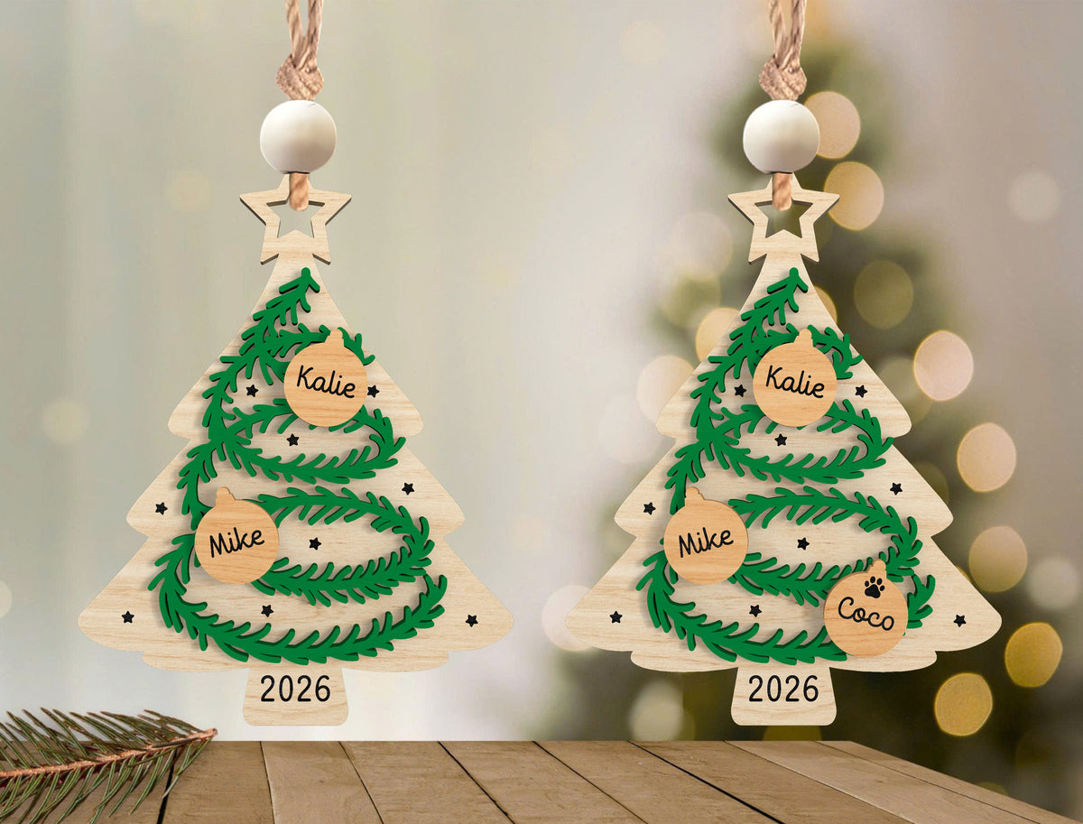 Personalized Family Christmas Tree Ornament SVG Bundle 2