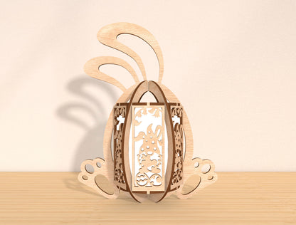 Easter Bunny Lantern SVG Bundle Ver3 Rabbit 8 Designs for LightBurn and xTool