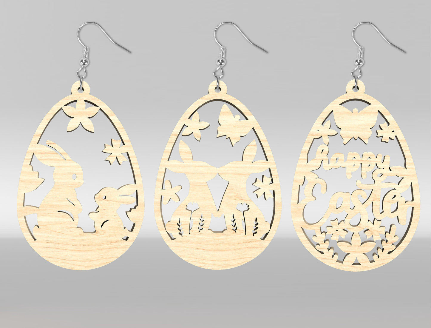 Easter Bunny Earring SVG Bundle Wooden Jewelry 15 Designs for LightBurn
