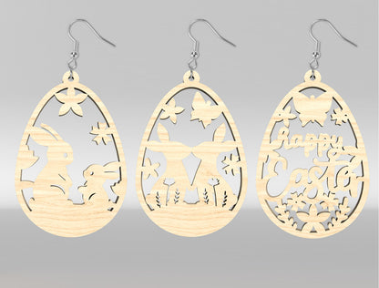 Easter Bunny Earring SVG Bundle Wooden Jewelry 15 Designs for LightBurn
