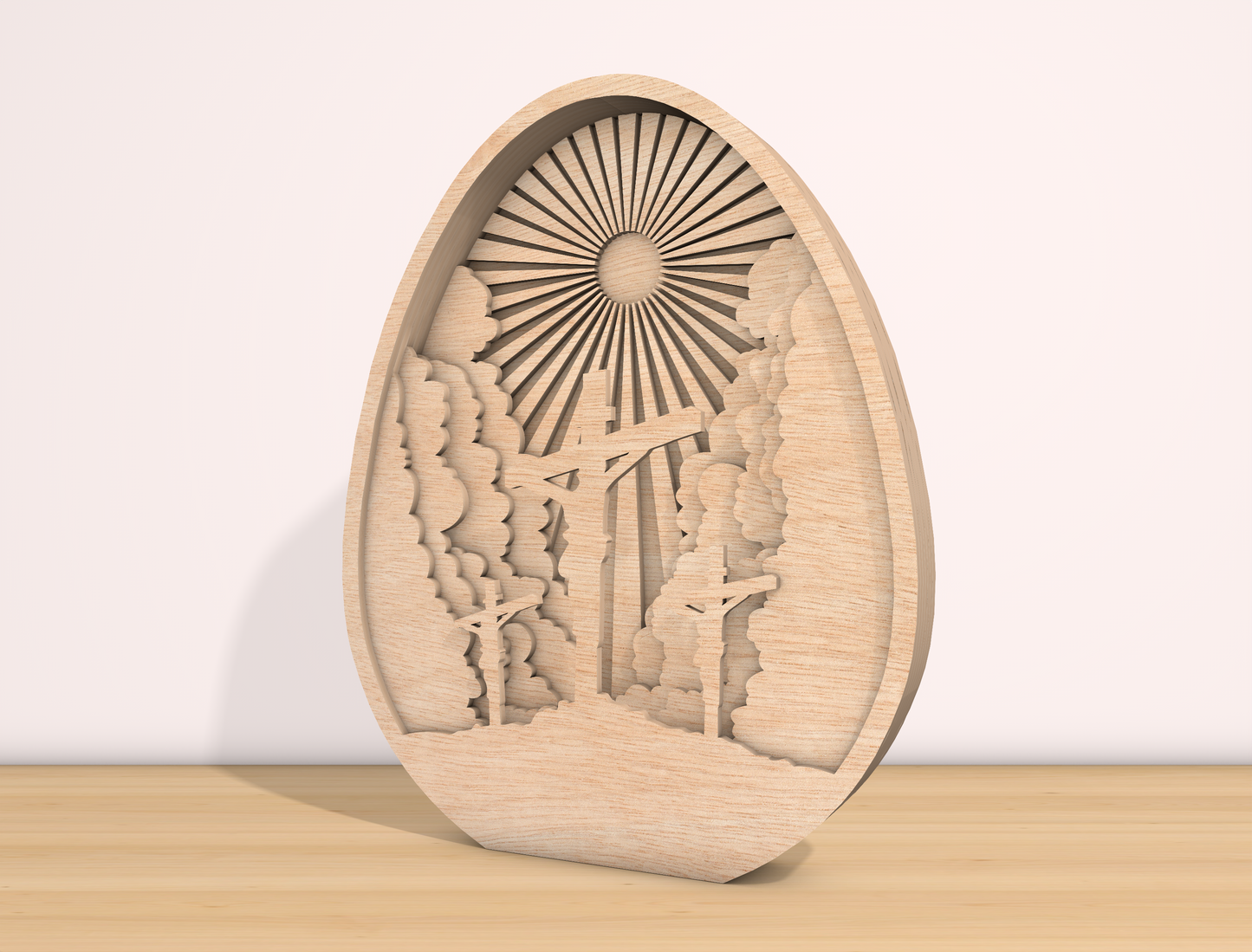 Multilayer Easter Cross Scene SVG Christian Sunrise for Glowforge and xTool