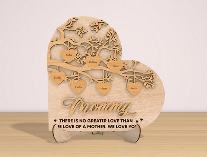 Mom Tree Heart Sign SVG Bundle Mommy Quote for xTool and LightBurn