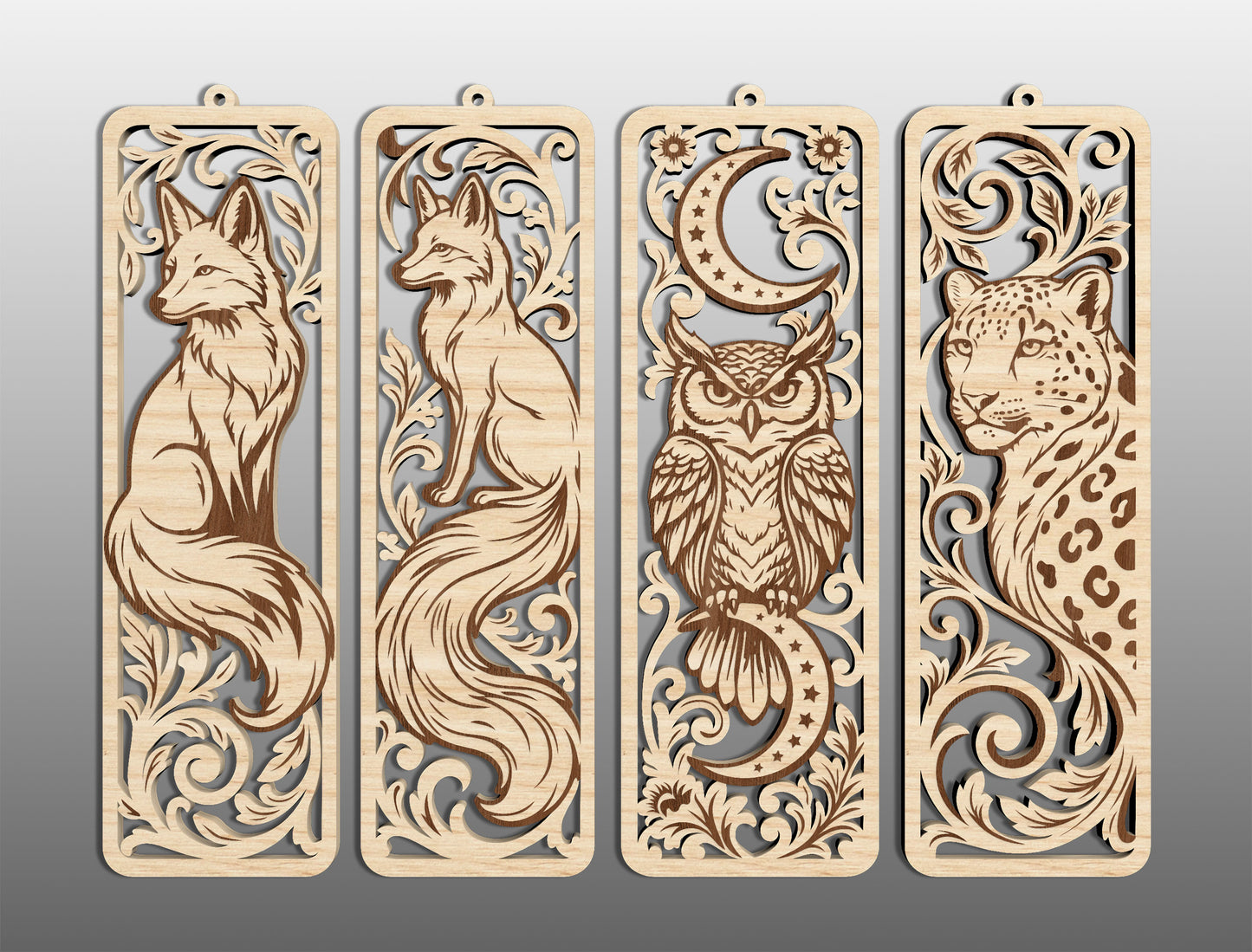 Woodland Animal Bookmark SVG Bundle 26 Designs for LightBurn Glowforge xTool