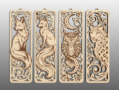 Woodland Animal Bookmark SVG Bundle 26 Designs for LightBurn Glowforge xTool