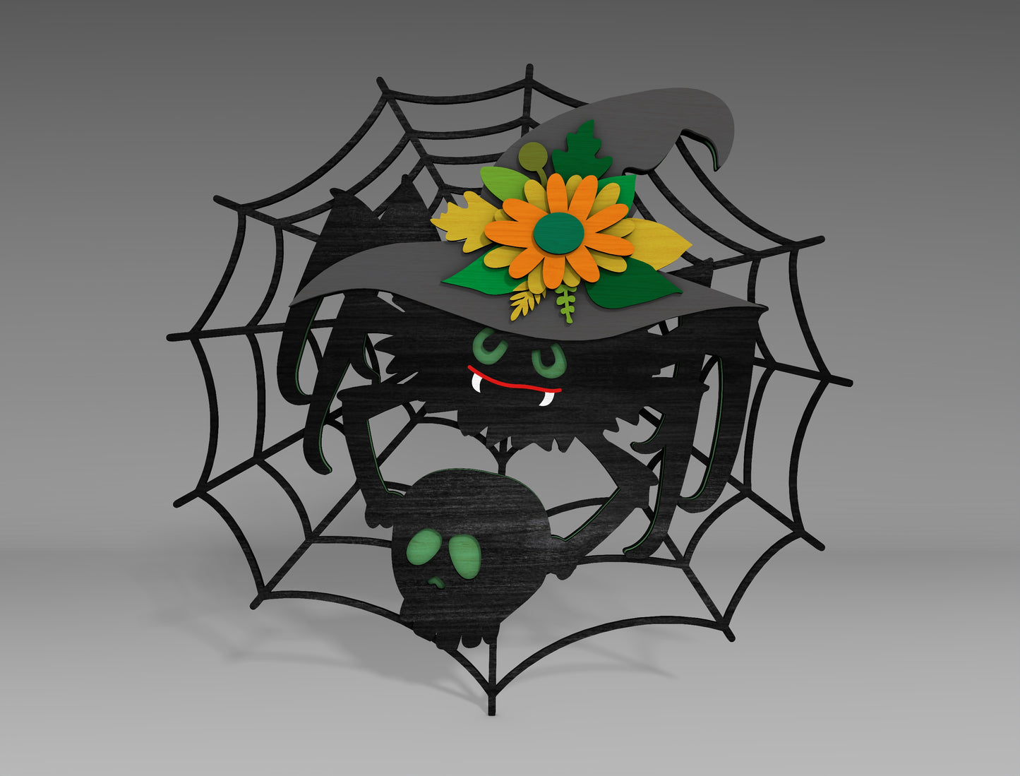 Halloween Spider SVG Bundle Standing Shelf Sitter for LightBurn Glowforge xTool 3 Designs