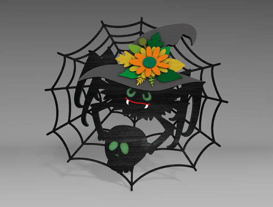 Halloween Spider SVG Bundle Standing Shelf Sitter for LightBurn Glowforge xTool 3 Designs
