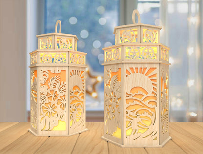 DIY Ocean Lantern SVG Laser Cut File for Glowforge and xTool
