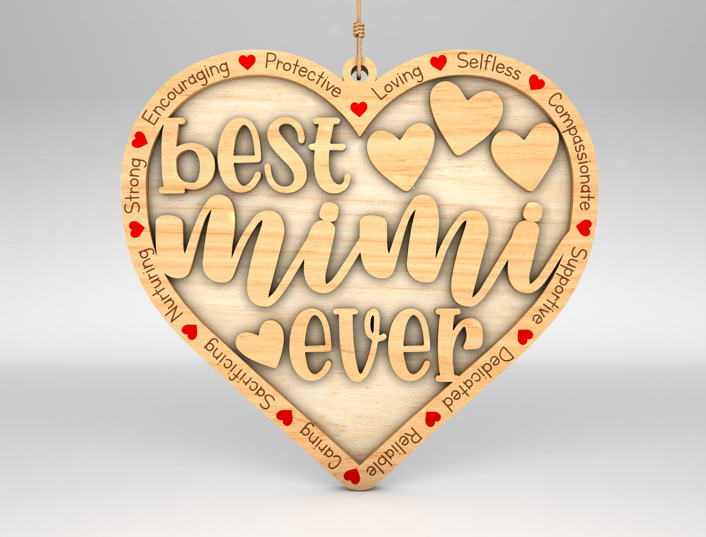Best Nana Ever Heart Ornament SVG for LightBurn and xTool