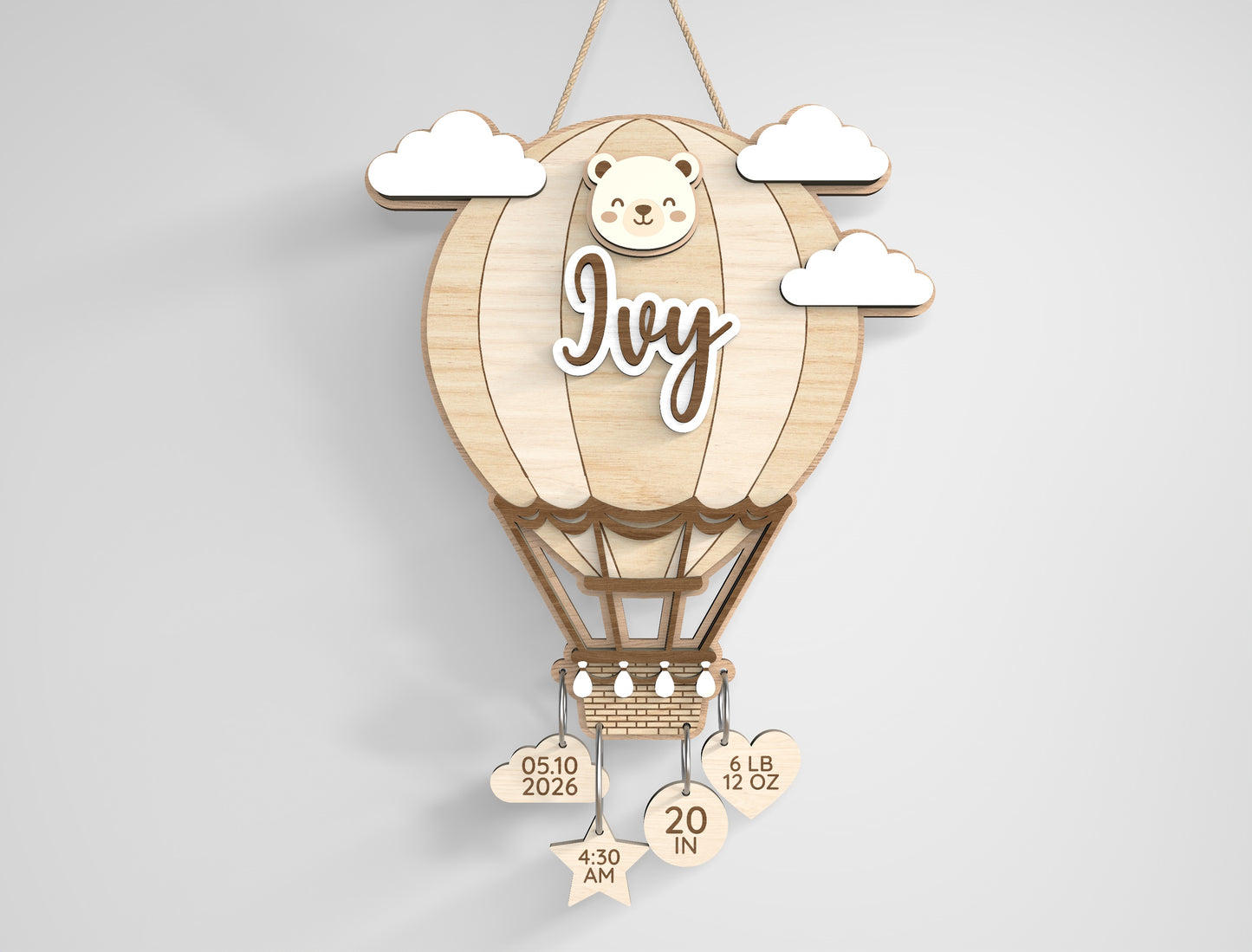 Baby Nursery Name Sign SVG File for Glowforge and xTool