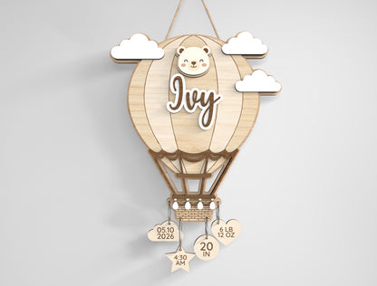 Baby Nursery Name Sign SVG File for Glowforge and xTool