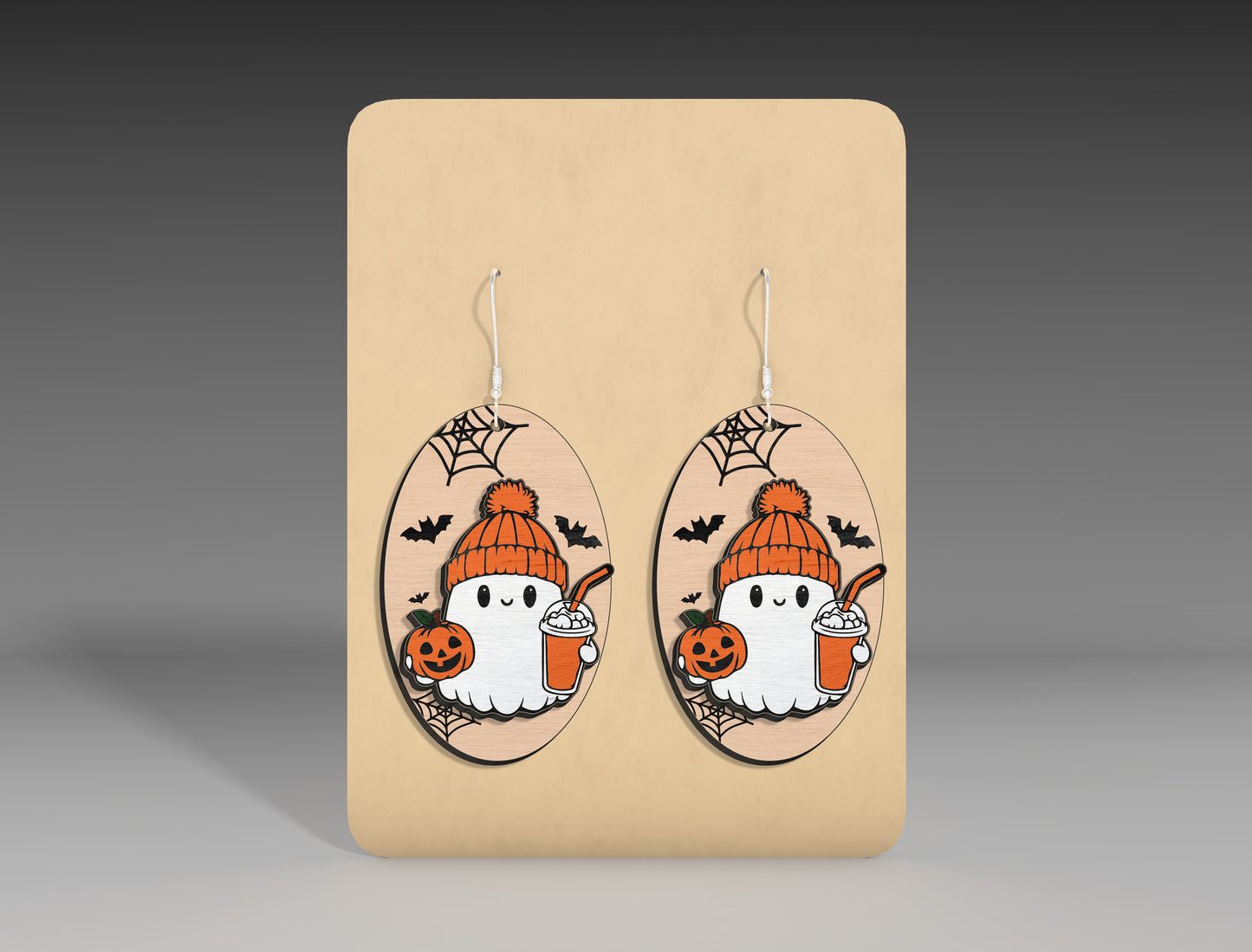 Halloween Pumpkin Ghost Earrings SVG Bundle 3 Designs for xTool Glowforge LightBurn