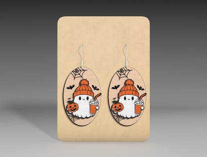 Halloween Pumpkin Ghost Earrings SVG Bundle 3 Designs for xTool Glowforge LightBurn