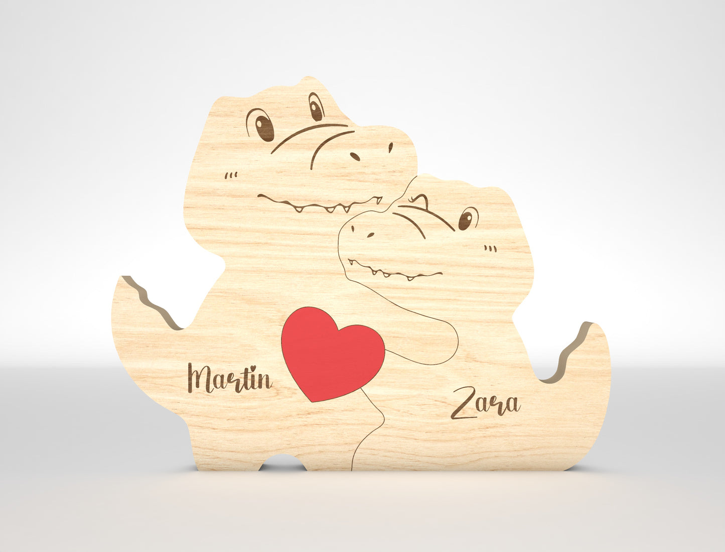 Personalized Family Crocodile Puzzle SVG Laser Cut File for Glowforge and LightBurn