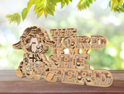 The Lord Is My Shepherd SVG 9 Layer Layered Christian for Glowforge and xTool